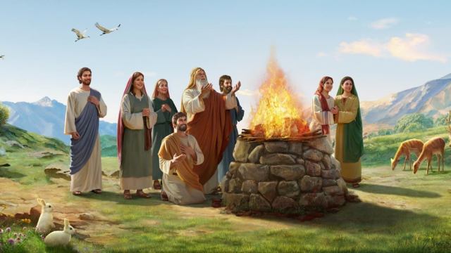 Gods zegen voor Noach na de vloed